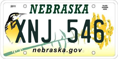 NE license plate XNJ546