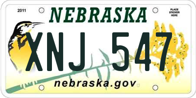 NE license plate XNJ547