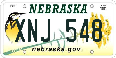 NE license plate XNJ548