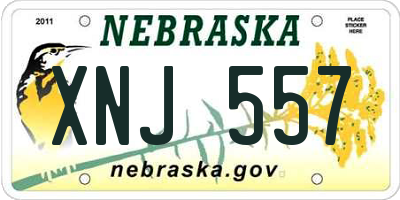 NE license plate XNJ557