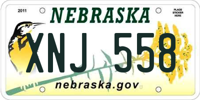 NE license plate XNJ558