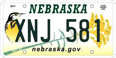 NE license plate XNJ581