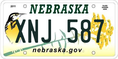 NE license plate XNJ587