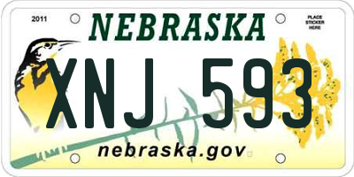 NE license plate XNJ593