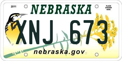 NE license plate XNJ673