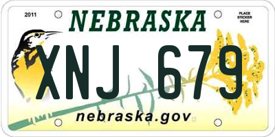 NE license plate XNJ679
