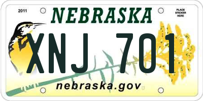 NE license plate XNJ701