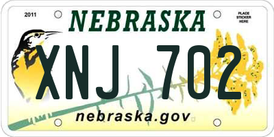 NE license plate XNJ702