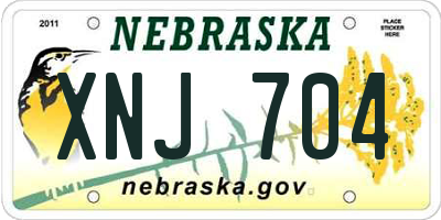 NE license plate XNJ704