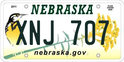 NE license plate XNJ707