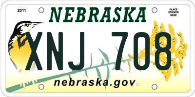 NE license plate XNJ708