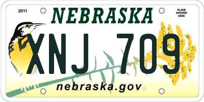 NE license plate XNJ709