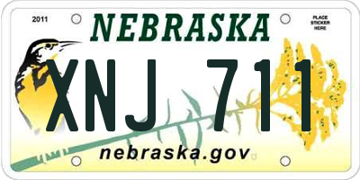 NE license plate XNJ711