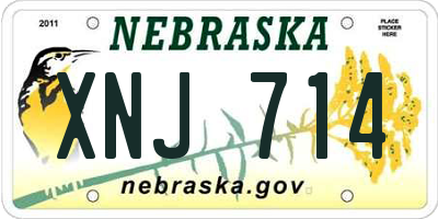 NE license plate XNJ714