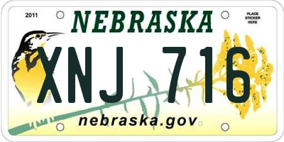 NE license plate XNJ716