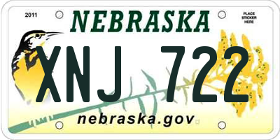 NE license plate XNJ722