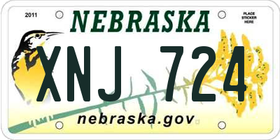NE license plate XNJ724