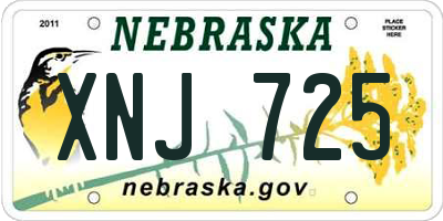NE license plate XNJ725