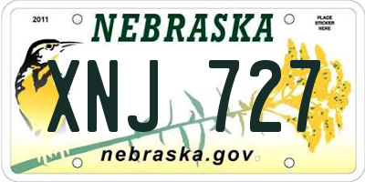 NE license plate XNJ727