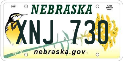 NE license plate XNJ730