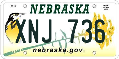 NE license plate XNJ736