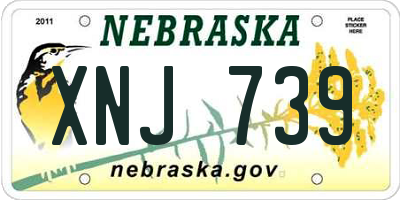 NE license plate XNJ739