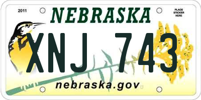 NE license plate XNJ743