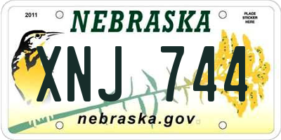 NE license plate XNJ744