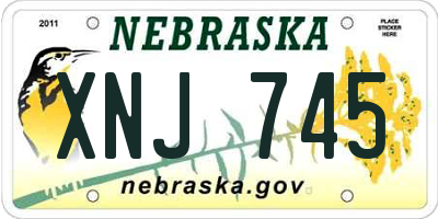 NE license plate XNJ745