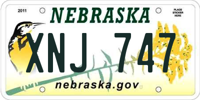 NE license plate XNJ747