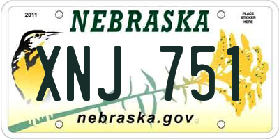 NE license plate XNJ751