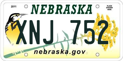 NE license plate XNJ752