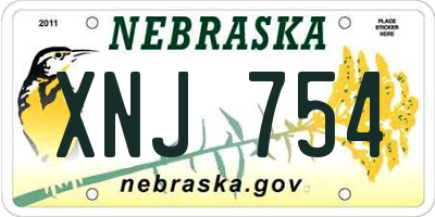 NE license plate XNJ754