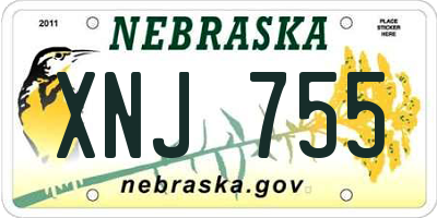 NE license plate XNJ755