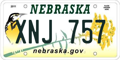 NE license plate XNJ757