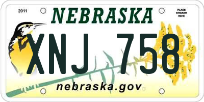 NE license plate XNJ758