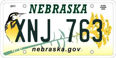 NE license plate XNJ763