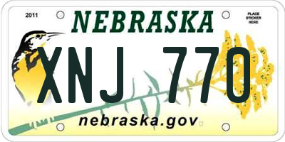 NE license plate XNJ770