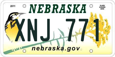 NE license plate XNJ771