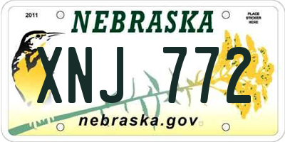 NE license plate XNJ772