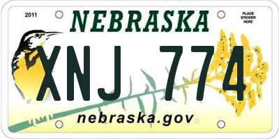 NE license plate XNJ774