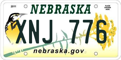 NE license plate XNJ776