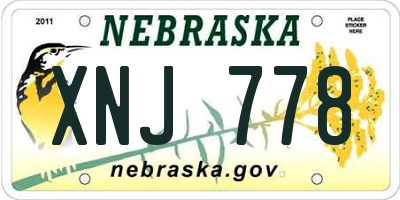 NE license plate XNJ778