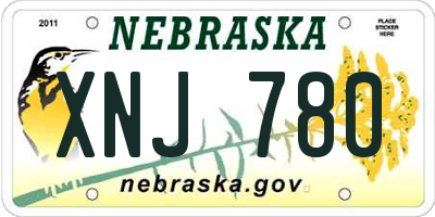 NE license plate XNJ780