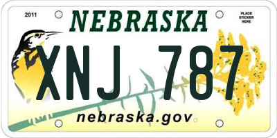 NE license plate XNJ787
