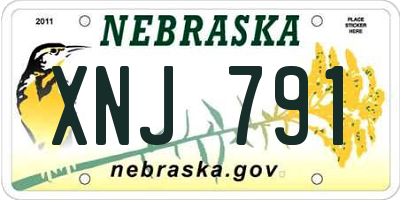 NE license plate XNJ791
