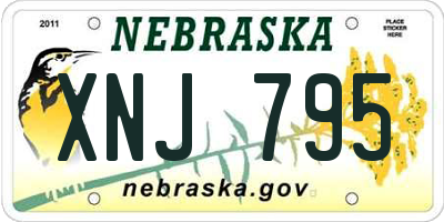 NE license plate XNJ795