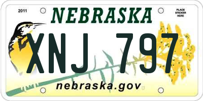 NE license plate XNJ797