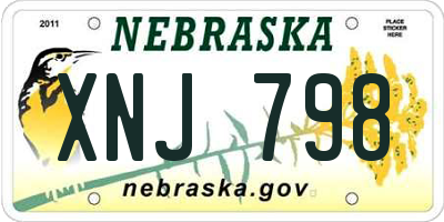 NE license plate XNJ798
