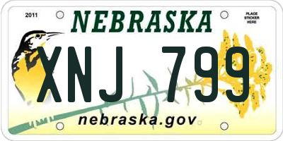 NE license plate XNJ799